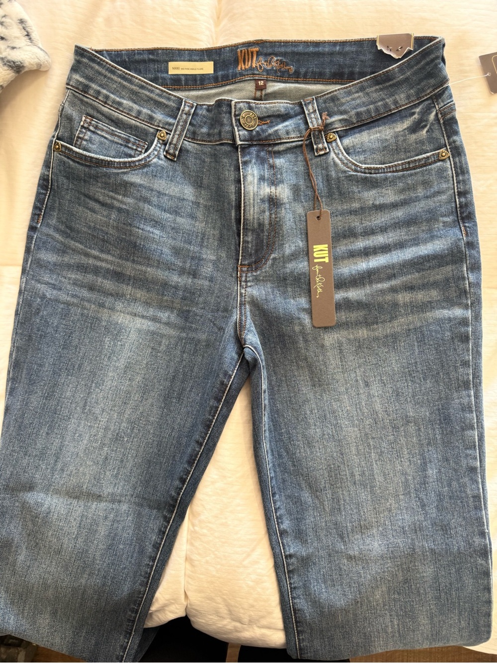 Kut from the Kloth Medium mid rise ankle flare jeans